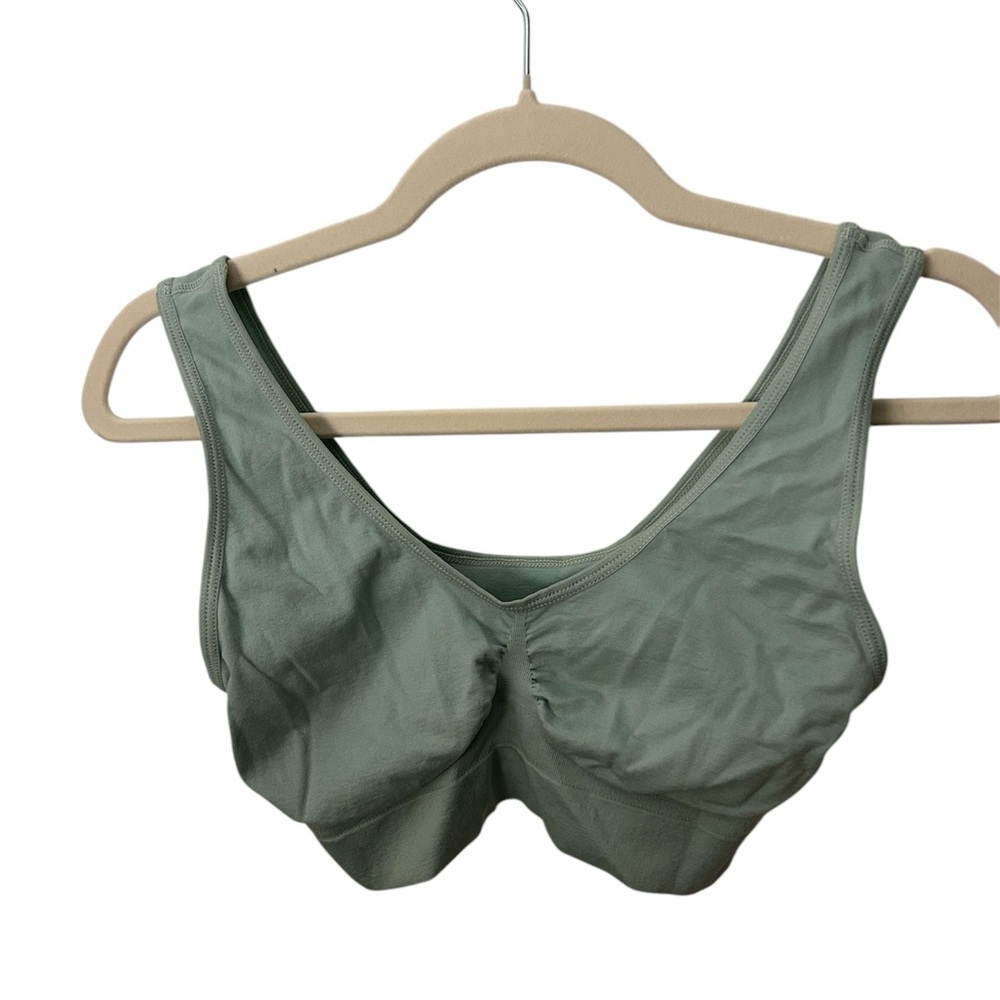 Rhonda Shear Women's Sports Bra Mint Green Size XL‎ Nylon Bralette No Padding